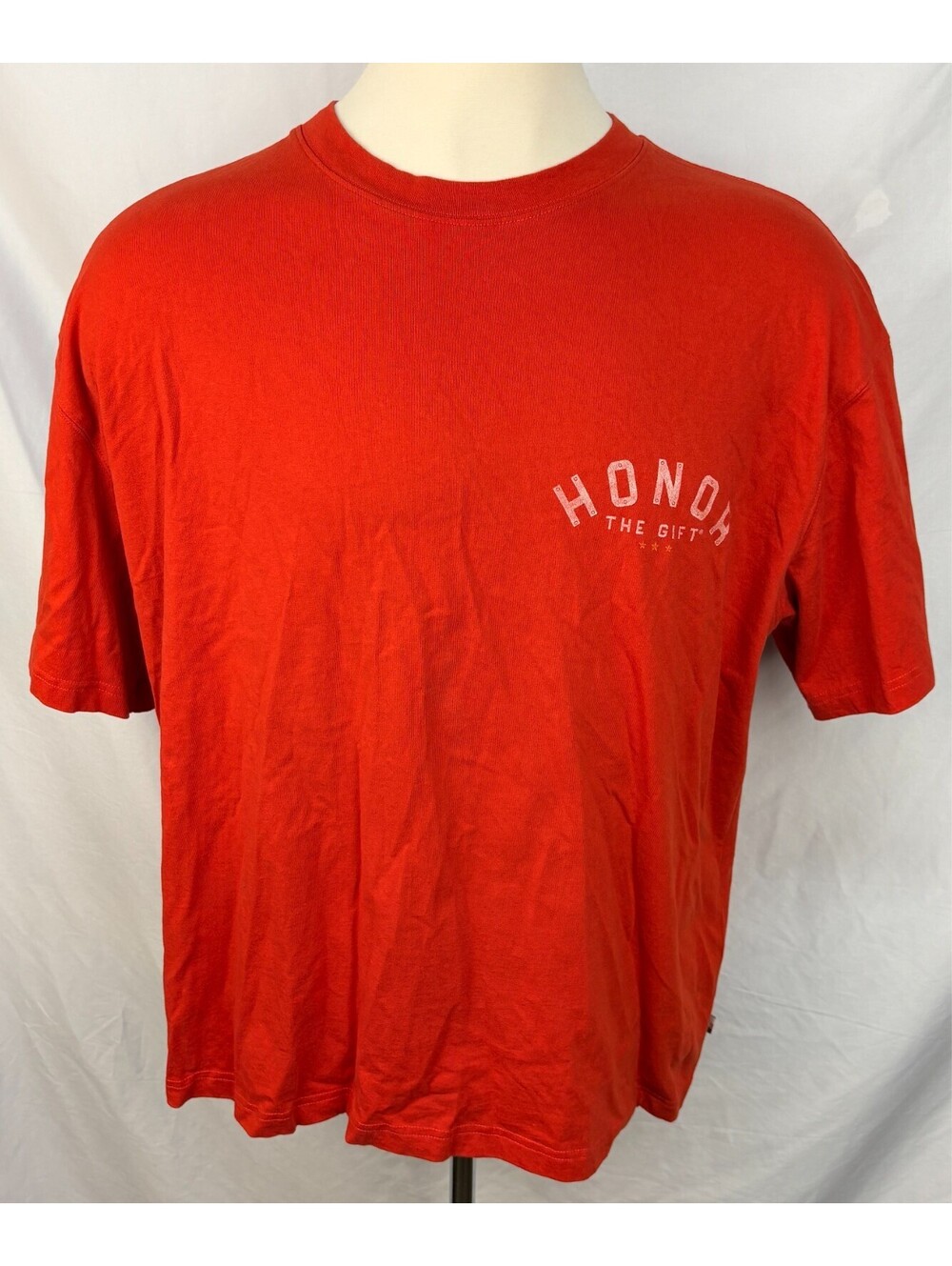 Honor The Gift Men's Sharecropper Graphic SS T-Shirt Distressed Orange Size XL